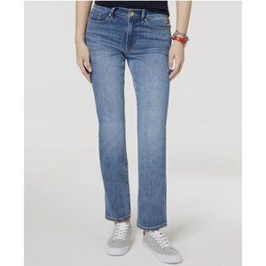 Tommy Hilfiger Women's Blue Tribeca Straight-Leg Mid-Rise Casual Jeans Size 6